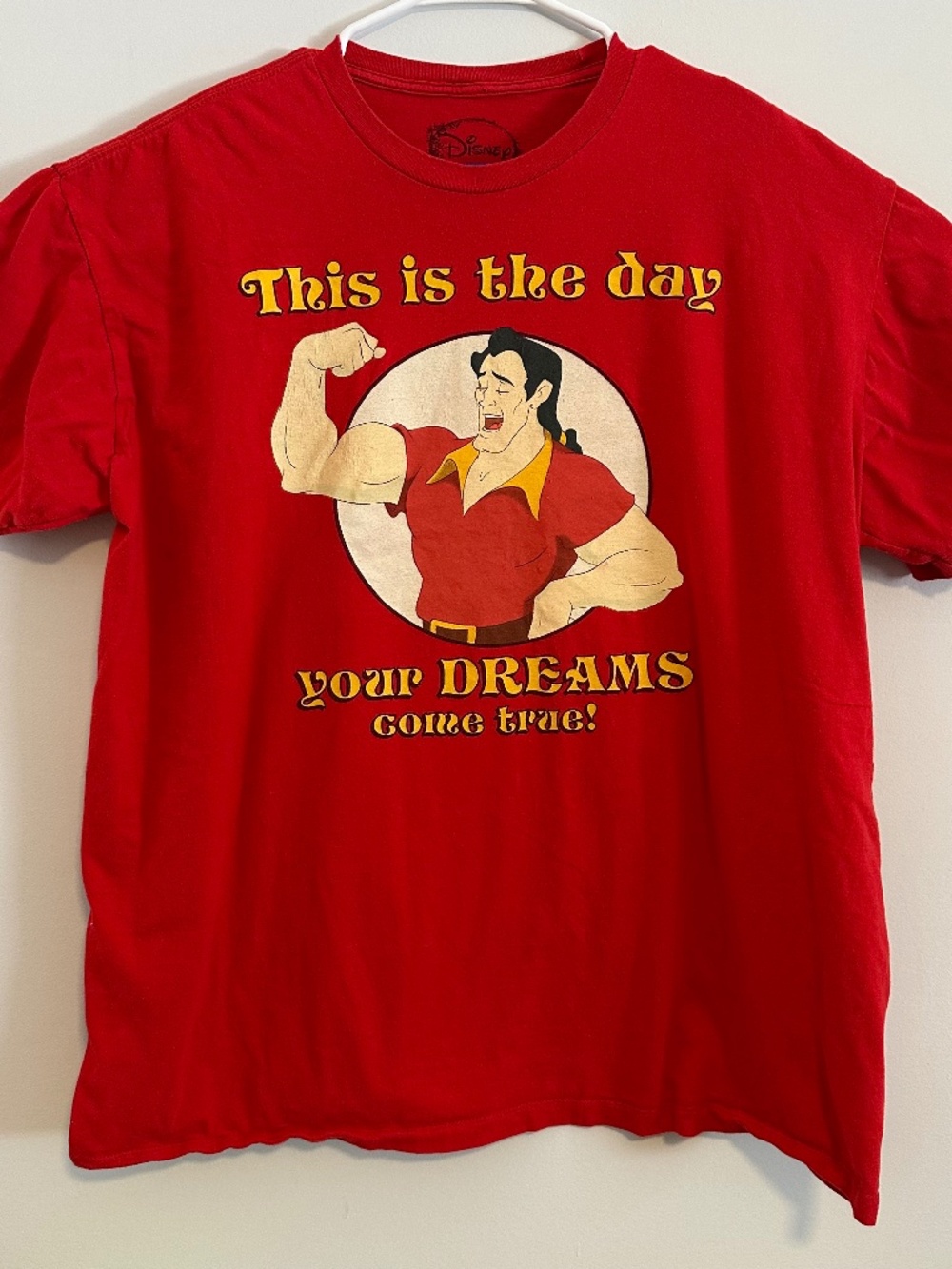 Beauty & Beast This Is The Day Your Dreams Come True Graphic T-Shirt XL Red
